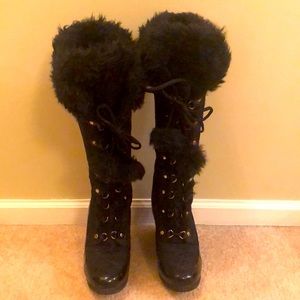Bebe Sport 3 1/2” wedge winter boots size 9